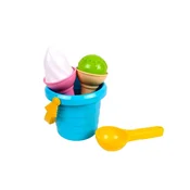 Set za pesek LEAN TOYS - Sladoled v modrem vedrcu