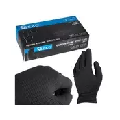 GEKO Rokavice iz nitrila Solid Grip 3D, močne, odporne na kemikalije, 50 kosov, črne, velikost S - G75200-S