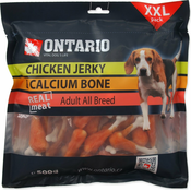 ONTARIO prigrizek za pse, piščanec s kalcijevimi kostmi, 500 g