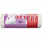 Vrečke za smeti. HDPE 35L / 25 kosov (53x60+16cm) bela 10 mikronov