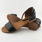 LP Fashion Ženske kožne sandale, Crne