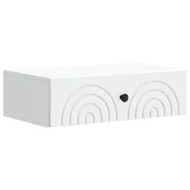 Vidaxl Stenska stranska miza Bela 59 x 34,5 x 17 cm Inženirski les