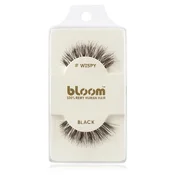 Bloom Natural lepilne trepalnice iz naravnih las (Wispy  Black) 1 cm