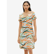 Orange-green womens patterned dress Tom Tailor - Womens