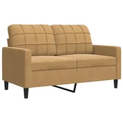 Vidaxl Kavč dvosed rjav 120 cm žamet