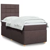 vidaXL vidaXL Box spring postelja z vzmetnico temno rjava 90x200 cm blago, (21291646)