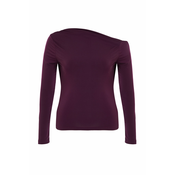 Trendyol Curve Plum Gathered One Shoulder Knitted Plus Size Blouse