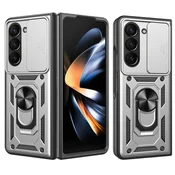 GS Oklepni ovitek za Samsung Galaxy Z Fold5 5G, CamShield Slide, srebrn