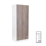 Garderobna omara Miami 80x205 cm york hrast-bela