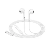 OEM Mayaxess, Žične USB-C slušalke z vgrajenim mikrofonom za Samsung Galaxy S20, Bela, (5000299374)