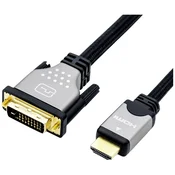ROLINE Roline DVI/HDMI kabel DVI-D 24+1-polni vtič, HDMI-A vtič 2 m črna, srebrna 11.04.5871 zaščiten, primeren za obojestranski priključek DVI kabel, (20417643)