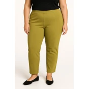 Plus size elegantne hlače, svetlo zelene