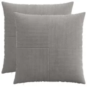 vidaXL Prevleka za blazino 2 pcs ALMELO Svetlo siva 80 x 80 cm