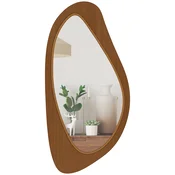 HOMCOM HOMCOM stensko ogledalo borov furnir, steklo 91,5D x 45Š x 3V cm naravni les, (5000242290)