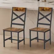 Songmics Jedilni stoli komplet 2 kosa 434x43x955 cm rjavi