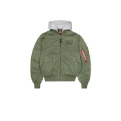 ALPHA INDUSTRIES Prehodna jakna MA-1 TT Hood zelena/bela