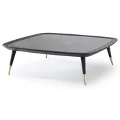 Casa Padrino luxury coffee table black/green/antique brass 120 x 120 x H. 38 cm - Square living room table with marble top - Living room furniture - Hotel furniture - Luxury furniture