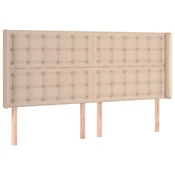 Vidaxl Vzglavje z ušesi kapučino 163x16x118/128 cm umetno usnje