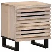 Vidaxl vidaXL Nočna omarica 40x34x46 cm beljen mangov les