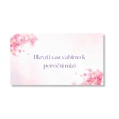Personal Kartica kot povabilo za mizo - Roza cvetje Izberite količino: 31 kos - 60 kos