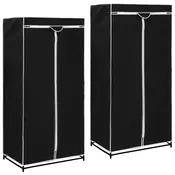 Den Garderobne omare 2 kosa 75x50x160 cm crne