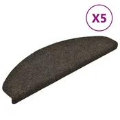Vidaxl Preproge za stopnice, samolepilne, 5 kosov, 65 x 21 x 4 cm, antracitne, polkrožne, velike