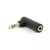 A-3.5M-3.5FL Gembird 3.5 mm stereo audio right angle adapter, 90