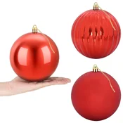 Vidaxl Set božičnih kroglic XL 9 kos Rdeča Premer 15 cm Plastika