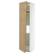 METOD Visoka omara za hlad/zamrz+3 vrata, bela/Forsbacka hrast, 60x60x240 cm