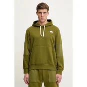 Pulover The North Face Terry Relaxed moški, zelena barva, s kapuco, NF0A8C2BPIB1