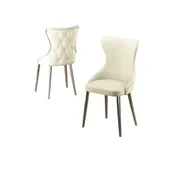 Hanah Home set trpezarijskih stolica Alpa 2 kom, krem tkanina Babyface, hromirane metalne noge