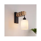 Brilagi - Zidna svetiljka WOOD GLASS 1xE27/60W/230V borovina/crna/bela