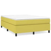 Vidaxl Posteljni okvir z vzmetmi zelen 140x190 cm blago