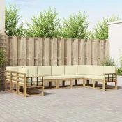 Set vanjskih sofa s jastukom 10 pcs Bijela i krem