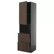 METOD / KNIVSHULT Vis.elem.mikrotal. s vratima/2fioke, Crnosiva/Sinarp smeda, 60x60x220 cm