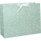 Vrečka darilna a4 deluxe plus xmas horizontal mint