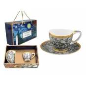 Carmani, Mini Vanessa skodelica za espresso 90 ml - VAN Gogh/Cvet mandljev, srebrna