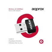 APPROX mrežni adapter - USB, nano, dvopojasni, bežični N 600 Mbps (802.11b/g/n/ac) APPUSB600NAV2