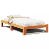 vidaXL vidaXL Posteljni okvir brez vzmetnice voščeno rjav 90x190 cm borovina, (21369014)