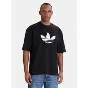 ADIDAS ORIGINALS Majica Adicolor Trefoil crna / bijela