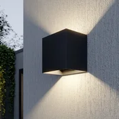 Lucande LED zunanja stenska svetilka Evie, 14 cm, antracit, gor/dol - Sodobni - temno siva - Aluminij