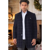 PLT8367 DEWBERRY MENS COAT-PATTERNED LIGHT NAVY BLUE