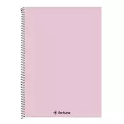 Spiralna bilježnica, kvadratna FORTUNA Monocolor A4, 70 listova, pastelno ružičasta 01.08679
