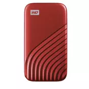 WD 500GB my passport SSD - portable SSD, up to 1050MB/s Read and 1000MB/s write speeds, USB 3.2 Gen 2 - red