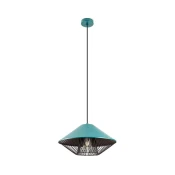 Redo 01-3006 - Luster na sajli GRILL 1xE27/42W/230V precnik 39,6 cm crna/tirkizna
