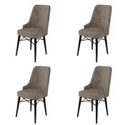 Hanah Home Pare set stolica, 46x94x46 cm, 4 dijela, crno-smeda
