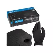 GEKO Rokavice iz nitrila Solid Grip 3D, močne, kemično odporne, 50 kosov, črne, velikost XL - G75200-XL
