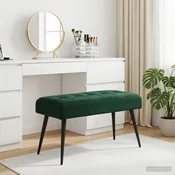 Klop s gumbnim oblazinjenjem Temno zelena 80 x 40 x 46 cm Žamet