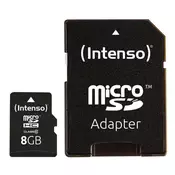 (Intenso) Micro SD Kartica 8GB Class 10 (SDHC & SDXC) sa adapterom - SDHCmicro+ad-8GB/Class10