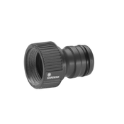 Nastavek za pipo z navojem Gardena Profi System je idealen za uporabo s črpalkami ali za daljše cevi, saj ustvari povezavo med cevjo in vodovodno pipo. Ustreza vodovodnim pipam premera 26,5 mm oz. z n